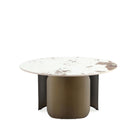 Manhattan Comfort Monica Modern Glam Sintered Stone Top Coffee Table in Bronze