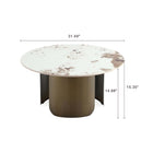 Manhattan Comfort Monica Modern Glam Sintered Stone Top Coffee Table in Bronze