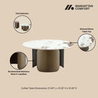 Manhattan Comfort Monica Modern Glam Sintered Stone Top Coffee Table in Bronze