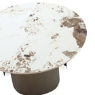 Manhattan Comfort Monica Modern Glam Sintered Stone Top Coffee Table in Bronze