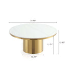 Manhattan Comfort Glenn Modern Glam Sintered Stone Top Coffee Table in Gold