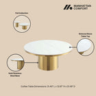 Manhattan Comfort Glenn Modern Glam Sintered Stone Top Coffee Table in Gold