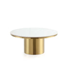 Manhattan Comfort Glenn Modern Glam Sintered Stone Top Coffee Table in Gold