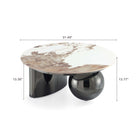 Manhattan Comfort Laurel Modern Glam Sintered Stone Top Coffee Table in Black