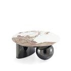 Manhattan Comfort Laurel Modern Glam Sintered Stone Top Coffee Table in Black