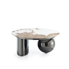 Manhattan Comfort Laurel Modern Glam Sintered Stone Top Coffee Table in Black