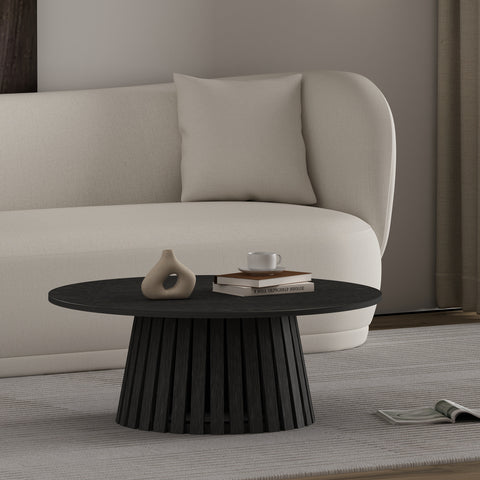 Manhattan Comfort Layla Scandinavian Modern Coffee Table in Black