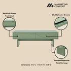 Manhattan Comfort Ella Modern 47" Coffee Table in Sage Green