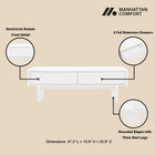 Manhattan Comfort Ella Modern 47" Coffee Table in White