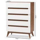 Baxton Studio Calypso Mid-Century Modern White and Walnut Wood 5-Drawer Storage Chest