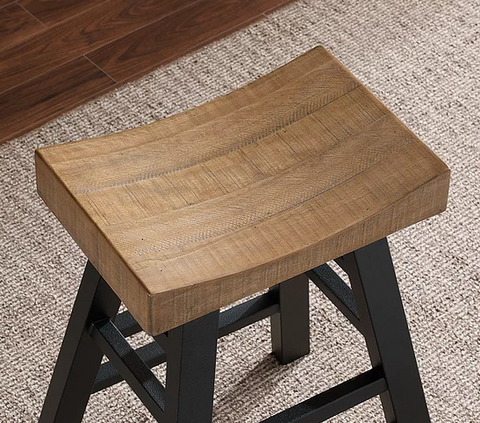 American Heritage Billiards Cheyenne Stool in Reclaimed Wood Bar Height