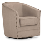 Baxton Studio Porter Modern and Contemporary Classic Retro Beige Fabric Upholstered Swivel Tub Chair