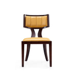 Manhattan Comfort Pulitzer Traditional Vegan Leather Wood Dining Chair in Camel - Set of 2