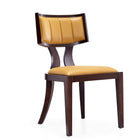 Manhattan Comfort Pulitzer Traditional Vegan Leather Wood Dining Chair in Camel - Set of 2