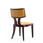 Manhattan Comfort Pulitzer Traditional Vegan Leather Wood Dining Chair in Camel - Set of 2
