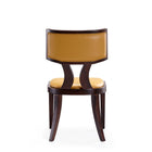 Manhattan Comfort Pulitzer Traditional Vegan Leather Wood Dining Chair in Camel - Set of 2