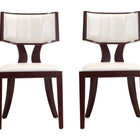 Manhattan Comfort Pulitzer Traditional Vegan Leather Wood Dining Chair in Pearl White - Set of 2