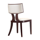 Manhattan Comfort Pulitzer Traditional Vegan Leather Wood Dining Chair in Pearl White - Set of 2