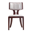 Manhattan Comfort Pulitzer Traditional Vegan Leather Wood Dining Chair in Silver - Set of 2