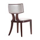Manhattan Comfort Pulitzer Traditional Vegan Leather Wood Dining Chair in Silver - Set of 2