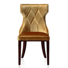 Manhattan Comfort Reine Traditional Wood Upholstered Dining Chair in Antique Gold - Set of 2
