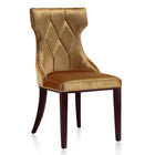 Manhattan Comfort Reine Traditional Wood Upholstered Dining Chair in Antique Gold - Set of 2