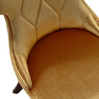 Manhattan Comfort Reine Traditional Wood Upholstered Dining Chair in Antique Gold - Set of 2