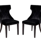 Manhattan Comfort Reine Traditional Wood Upholstered Dining Chair in Black - Set of 2