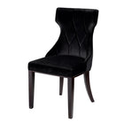 Manhattan Comfort Reine Traditional Wood Upholstered Dining Chair in Black - Set of 2