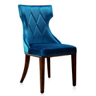 Manhattan Comfort Reine Traditional Wood Upholstered Dining Chair in Cobalt Blue - Set of 2