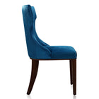Manhattan Comfort Reine Traditional Wood Upholstered Dining Chair in Cobalt Blue - Set of 2