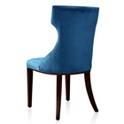 Manhattan Comfort Reine Traditional Wood Upholstered Dining Chair in Cobalt Blue - Set of 2