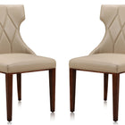 Manhattan Comfort Reine Traditional Wood Upholstered Dining Chair in Cream - Set of 2