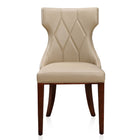 Manhattan Comfort Reine Traditional Wood Upholstered Dining Chair in Cream - Set of 2
