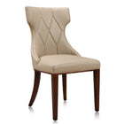 Manhattan Comfort Reine Traditional Wood Upholstered Dining Chair in Cream - Set of 2