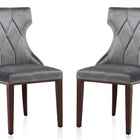 Manhattan Comfort Reine Traditional Wood Upholstered Dining Chair in Gray - Set of 2
