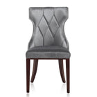 Manhattan Comfort Reine Traditional Wood Upholstered Dining Chair in Gray - Set of 2 - DC007-GY