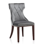 Manhattan Comfort Reine Traditional Wood Upholstered Dining Chair in Gray - Set of 2 - DC007-GY