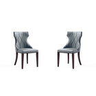 Manhattan Comfort Reine Traditional Wood Upholstered Dining Chair in Gray - Set of 2