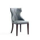 Manhattan Comfort Reine Traditional Wood Upholstered Dining Chair in Gray - Set of 2 - DC007-PE
