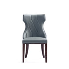 Manhattan Comfort Reine Traditional Wood Upholstered Dining Chair in Gray - Set of 2 - DC007-PE
