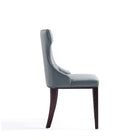 Manhattan Comfort Reine Traditional Wood Upholstered Dining Chair in Gray - Set of 2 - DC007-PE