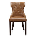 Manhattan Comfort Reine Traditional Wood Upholstered Dining Chair in Saddle Brown - Set of 2