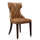 Manhattan Comfort Reine Traditional Wood Upholstered Dining Chair in Saddle Brown - Set of 2