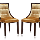 Manhattan Comfort Fifth Avenue Traditional Wood Upholstered Dining Chair in Antique Gold - Set of 2