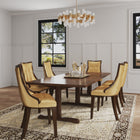 Manhattan Comfort Fifth Avenue Traditional Wood Upholstered Dining Chair in Antique Gold - Set of 2