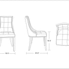 Manhattan Comfort Fifth Avenue Traditional Wood Upholstered Dining Chair in Antique Gold - Set of 2