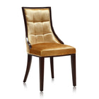 Manhattan Comfort Fifth Avenue Traditional Wood Upholstered Dining Chair in Antique Gold - Set of 2