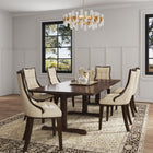 Manhattan Comfort Fifth Avenue Traditional Wood Upholstered Dining Chair in Cream - Set of 2