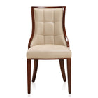 Manhattan Comfort Fifth Avenue Traditional Wood Upholstered Dining Chair in Cream - Set of 2